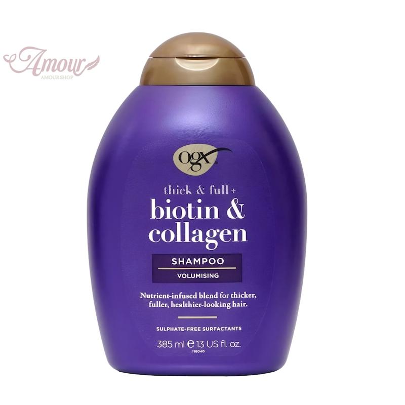 شامپو او جی ایکس OGX مدل Thick and Full + Biotin and Collagen/ حجم 385 میل