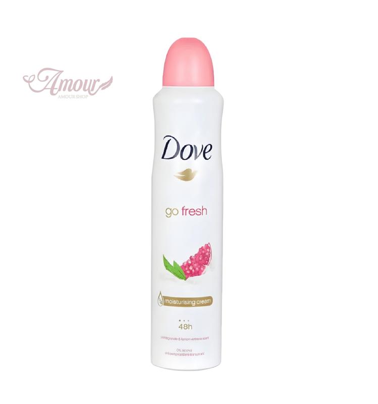 اسپری دئودورانت داو Dove زنانه مدل Go Fresh رایحه انار و برگ لیمو/ حجم 250 میل
