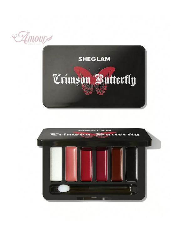 پالت ۶ عددی لیپ گلاس شیگلم کالکشن پروانه Crimson Butterfly