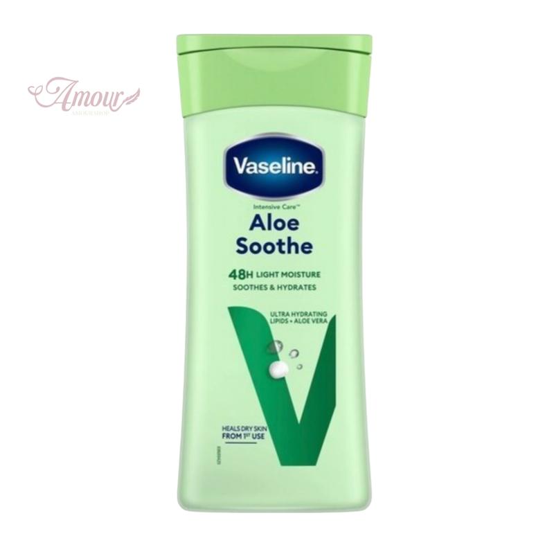 لوسيون بدن آلوئه ورا وازلينVaseline مدل Aloe Soothe/حجم200میل