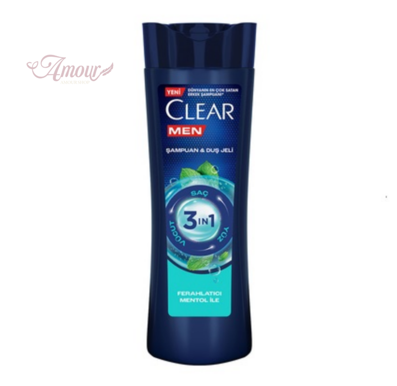 شامپو سر و صورت و بدن کلیر Clear مردانه 3 در 1 /حجم 350 میل