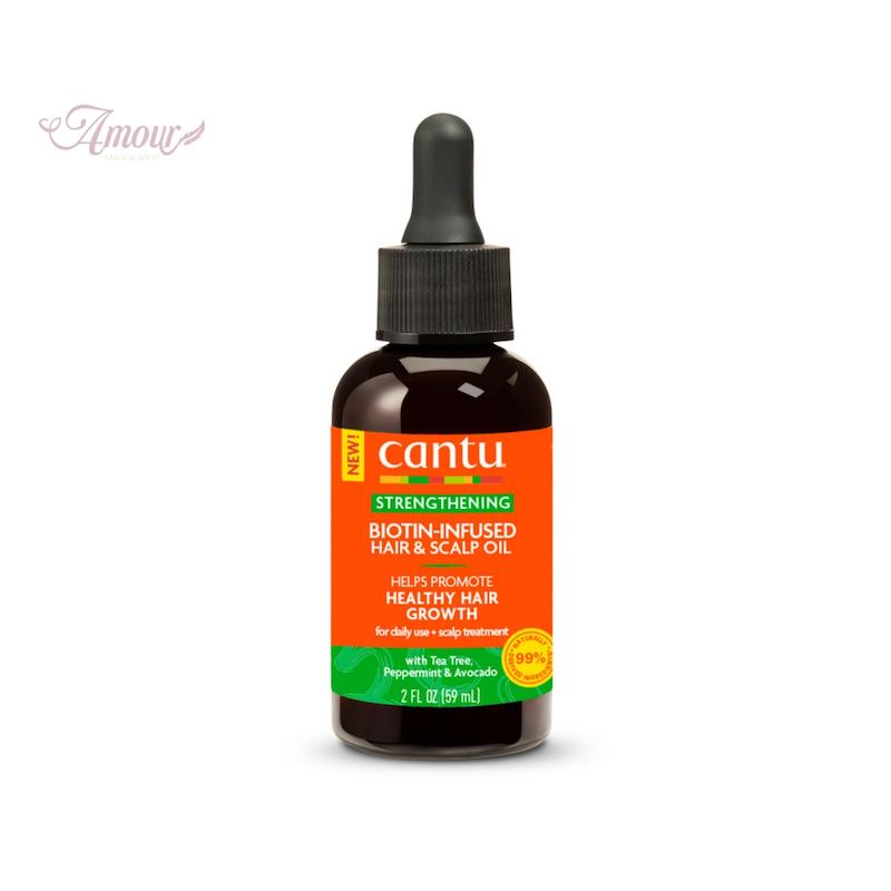 روغن تقویت کننده و ضد ریزش کنتو Cantu مدل Biotin Infused Hair And Scalp Oil/حجم 59 میل