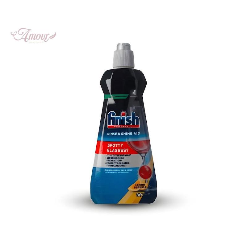 مایع جلادهنده ماشین ظرفشویی فینیش مدل RINSE & SHINE AID با رایحه لیمو ۴۰۰ میل