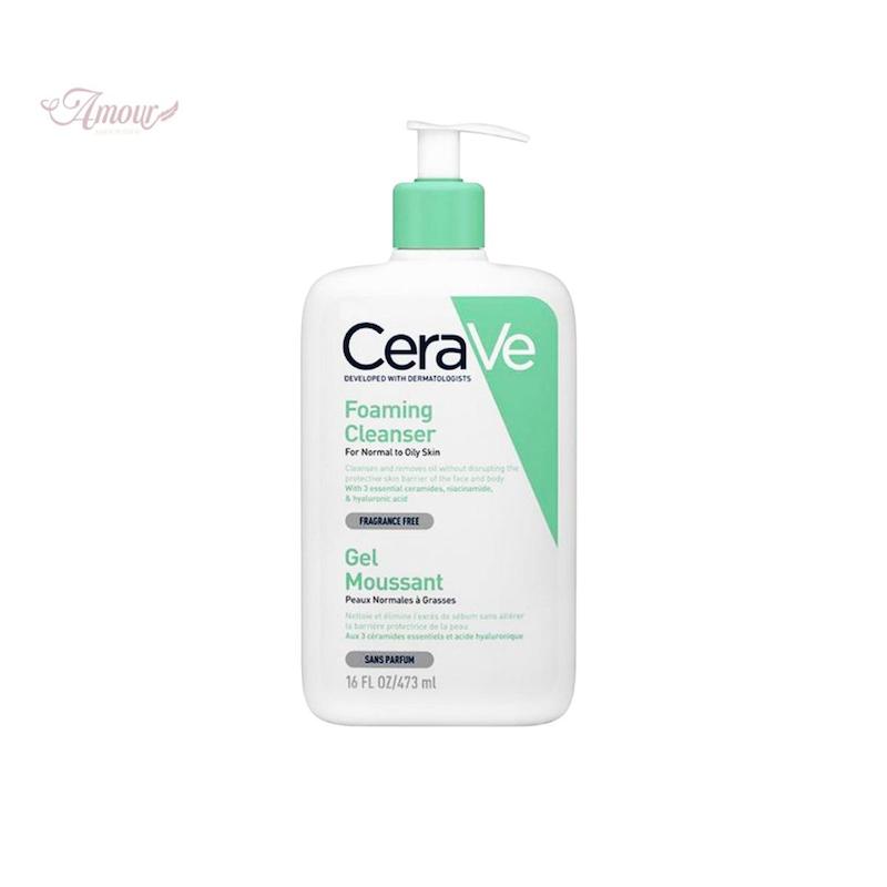 فوم شستشوی سراوی CeraVe مدل Foaming Cleanser مناسب پوست‌های نرمال تا چرب/حجم 473 میل
