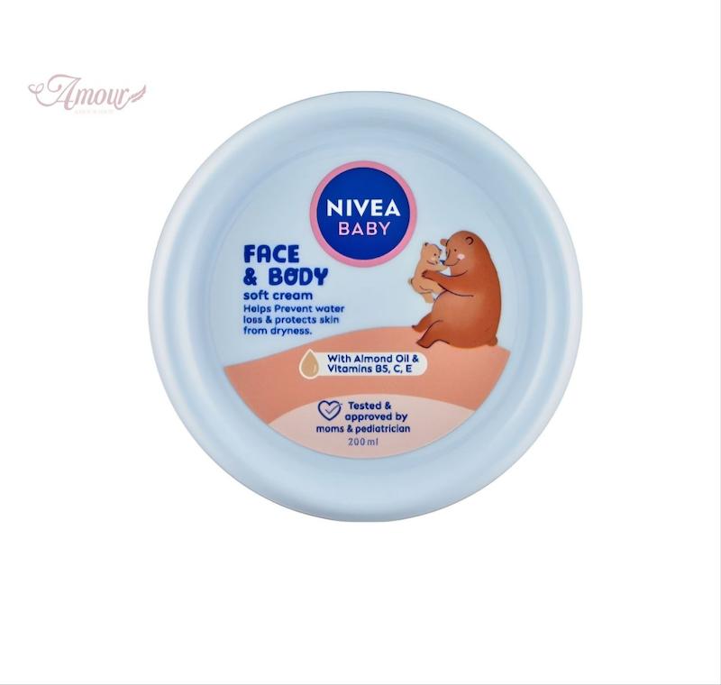 کرم نرم کننده صورت و بدن کودک نیوآ حاوی روغن بادام و ویتامین‌های B5، C، E حجم 150 میل