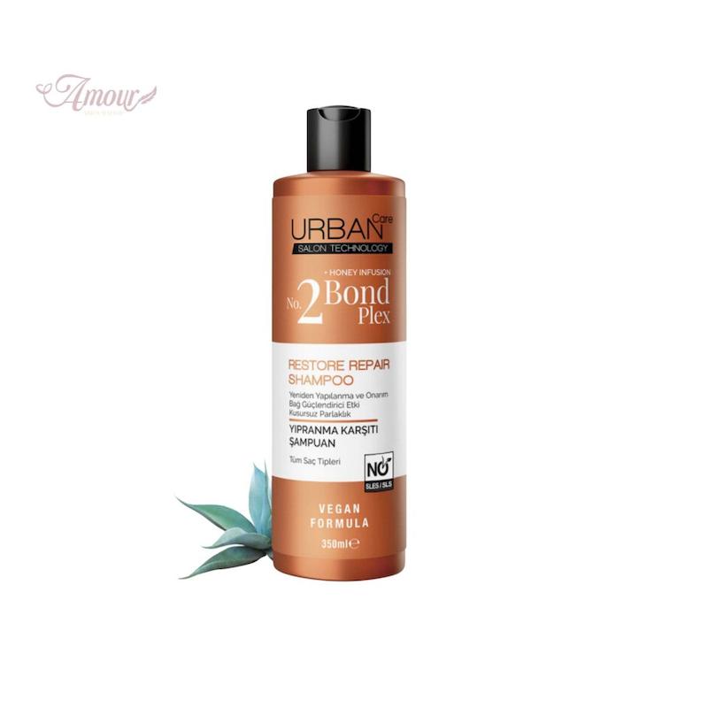 شامپو ترمیم کننده اوربان کرUrban careحاوی تکنولوژی باند پلکس و عسل/ حجم 350میل
