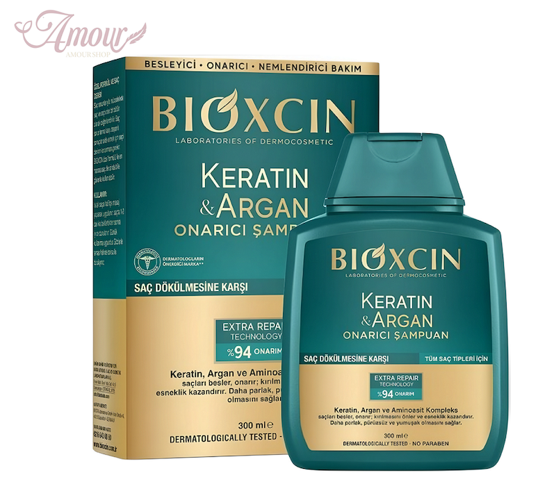 شامپو ضد ریزش بیوکسین سبز حاوی آرگان و کراتین/ حجم 300 میل
