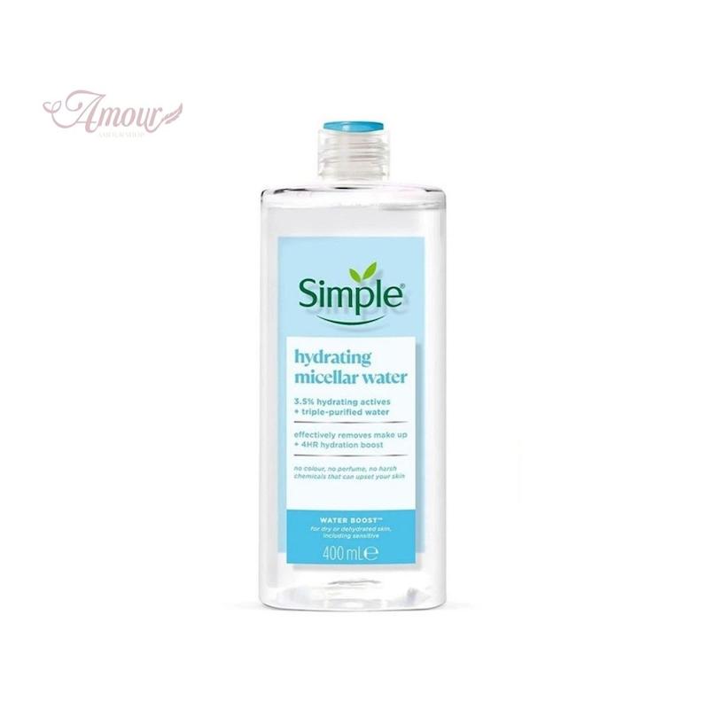میسلار واتر آرایش پاک کن سیمپل Simple مدل Hydrating Micellar Water /حجم 400 میلی‌لیتر