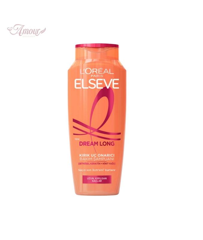 شامپو لورآل Loreal مدل DREAM LONG مناسب موهای بلند آسیب دیده و دارای مو خوره/ حجم 300 میل