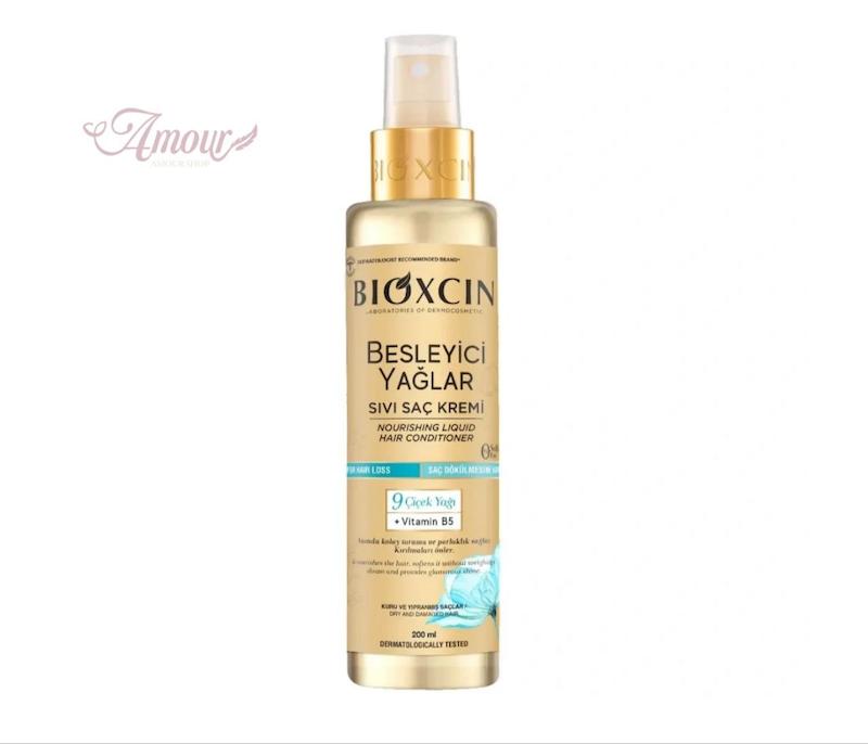 اسپری نرم کننده مایع بیوکسین Bioxcin با 9 روغن گیاهی و ویتامین B5 مناسب موهای خشک و آسیب دیده /حجم 200 میل