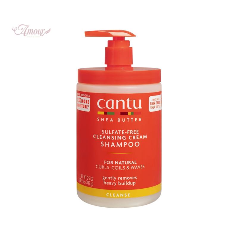 شامپو پاک کننده شی باتر کنتو Cantu بدون سولفات و مناسب موهای فر /حجم 709 گرم