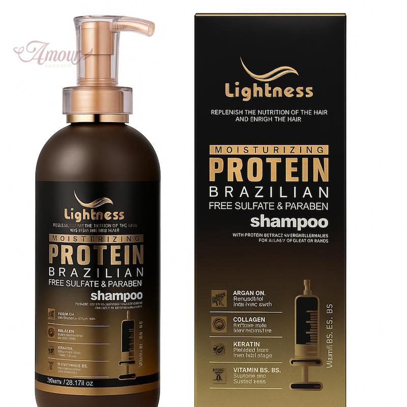 شامپو احیاء کننده و صاف کننده لایتنس Lightness مدل Protein Brazilian/ حجم 800 میل