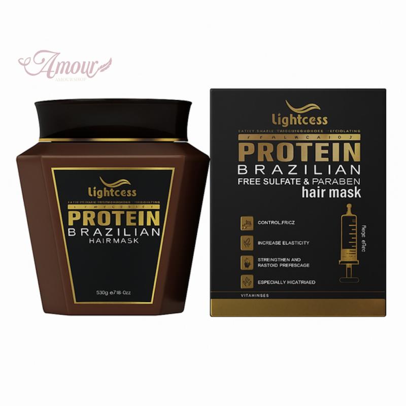 ماسک مو احیاء کننده و صاف کننده لایتنس Lightness مدل Protein Brazilian/ حجم 1000 میل