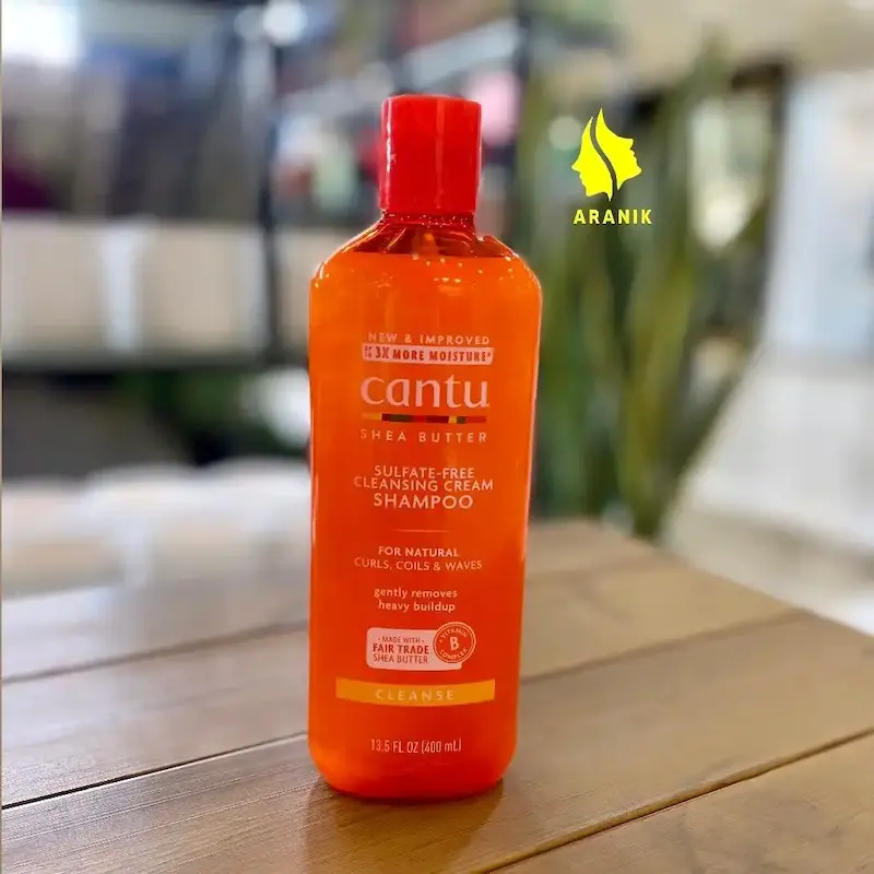 شامپو مو کنتو مدل شی باتر 400 میل (Cantu Cleansing Cream Shampoo For Curls,Coils,Wavy Hair)