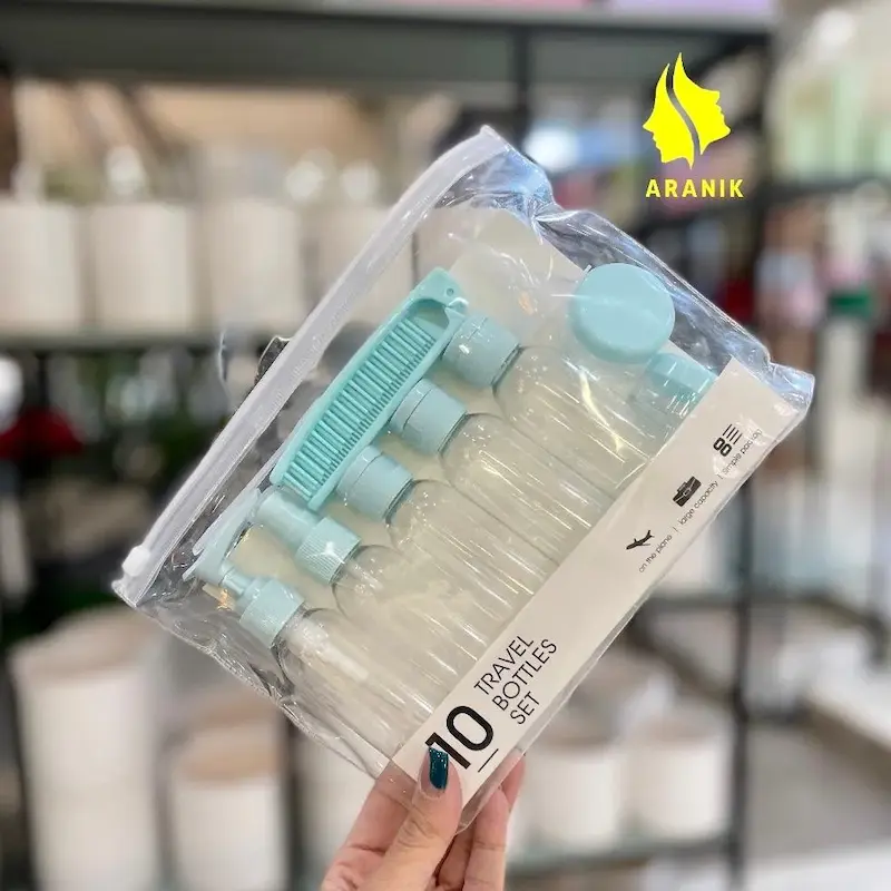 ست ده تکه مسافرتی لوازم آرایشی و بهداشتی travel bottles set