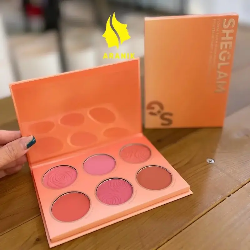 پالت رژگونه شیگلم مدل 6 رنگ FLORAL