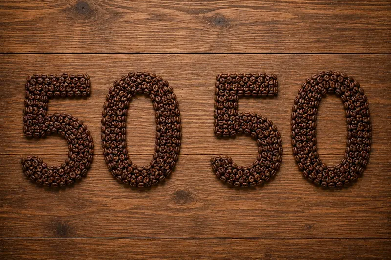 قهوه ۵۰ درصد عربیکا