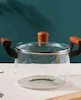 قابلمه پیرکس شعله مستقیم دسته چوبی وارداتی