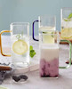 لیوان پیرکس مربع دسته رنگی دلی گلس deli glass