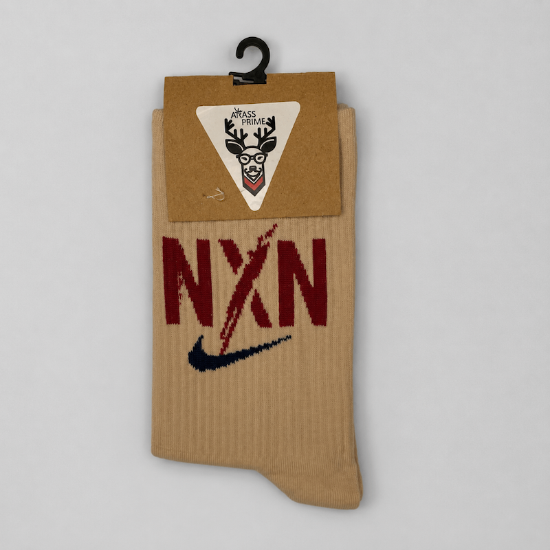 جوراب اسپرت کرم طرح NXN