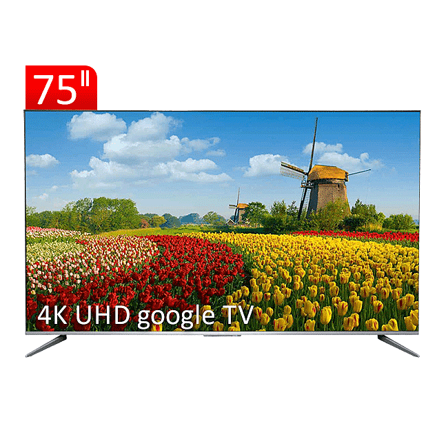 تلویزیون مدل P735 تی سی ال سایز 75 اینچ UHD 4K هوشمند google TV 