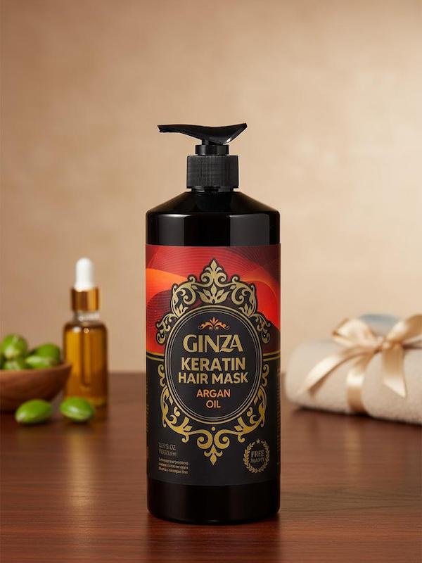 ماسک مو فاقد سولفات حاوی روغن آرگان و کراتین گینزا