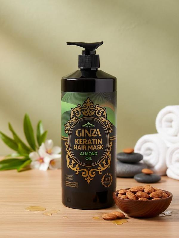 ماسک مو فاقد سولفات حاوی روغن بادام و کراتین گینزا