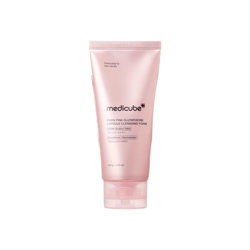 فوم پاک کننده کپسولی گلوتاتیون پی دی ار ان پینک مدی کیوب Pdrn pink glutathione capsule cleansing foam 120g (Medicube)