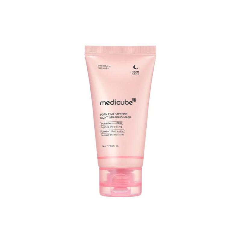 ماسک شب کافئین پی دی ار ان پینک مدی کیوب Pdrn pink caffeine night wrapping mask 75ml (Medicube)