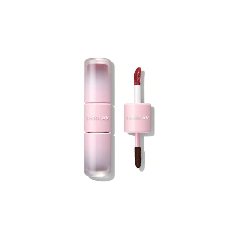 لیپ گلاس خط لب پیل آف دوطرفه شیگلم Line to shine peel off lip stain & gloss duo- Cherry cola (Sheglam)