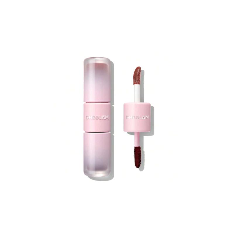 لیپ گلاس خط لب پیل آف دوطرفه شیگلم Line to shine peel off lip stain & gloss duo- Fig cookie (Sheglam)