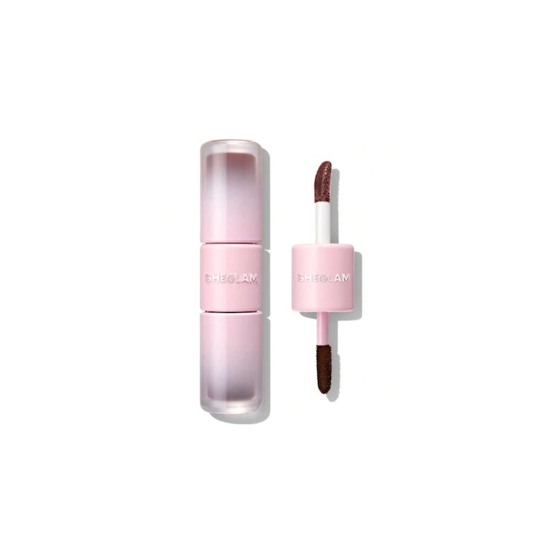 لیپ گلاس خط لب پیل آف دوطرفه شیگلم Line to shine peel off lip stain & gloss duo- Lava cake (Sheglam)