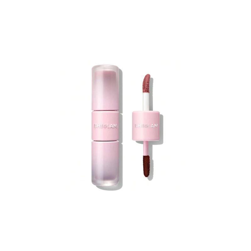 لیپ گلاس خط لب پیل آف دوطرفه شیگلم Line to shine peel off lip stain & gloss duo- Pink macaron (Sheglam)