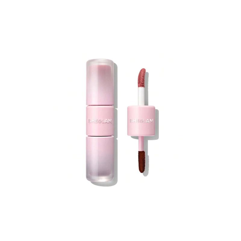 لیپ گلاس خط لب پیل آف دوطرفه شیگلم Line to shine peel off lip stain & gloss duo- Rose latte (Sheglam)