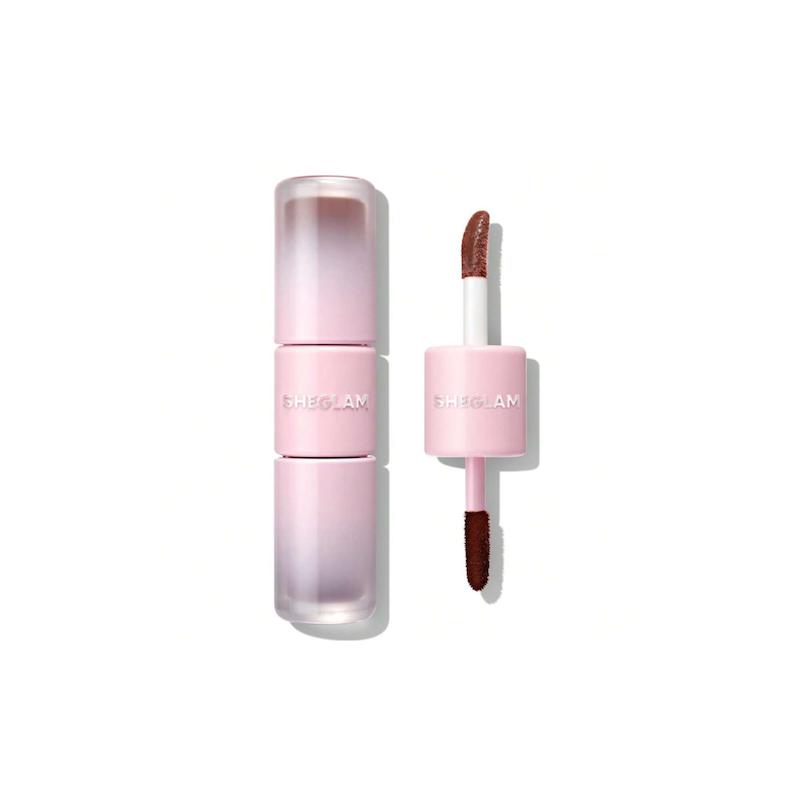 لیپ گلاس خط لب پیل آف دوطرفه شیگلم Line to shine peel off lip stain & gloss duo- Toasted almond (Sheglam)