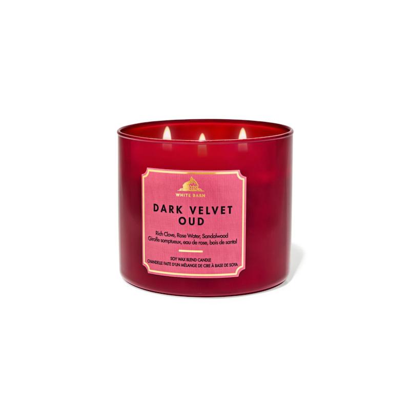 شمع وایت برن بس اند بادی Whie barn Scented candel- Dark Velvet oud (Bath & body)