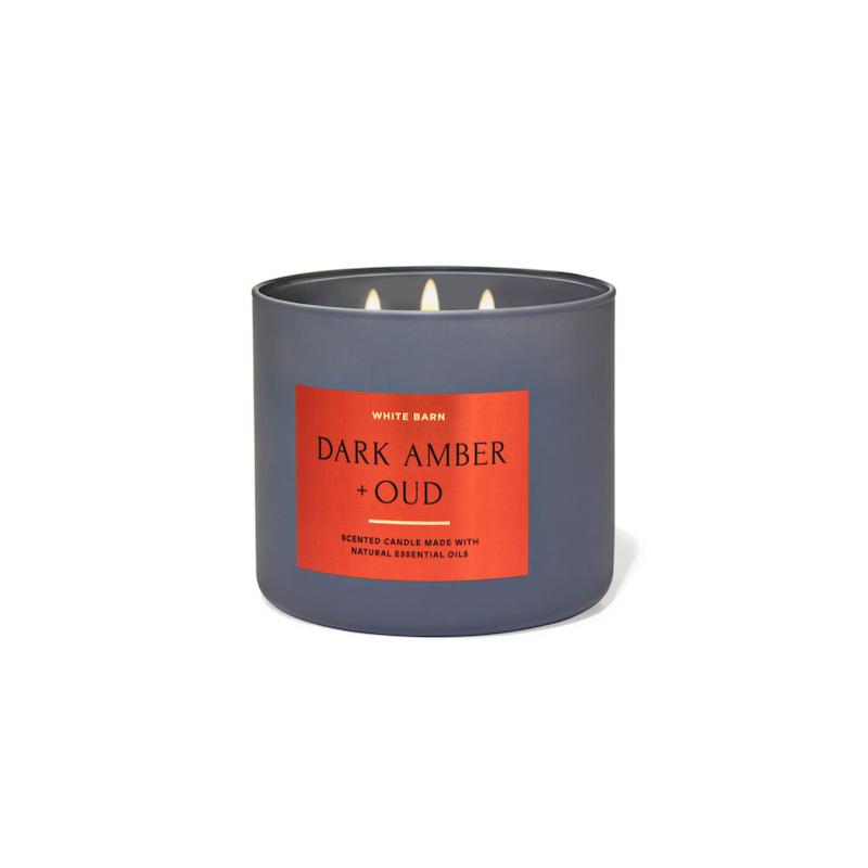 شمع وایت برن بس اند بادی White barn Scented candel- Dark amber +oud (Bath & body)