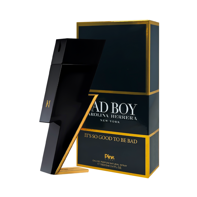 ادوپرفیوم مردانه پینک ویژوآل Pink مدل کارولینا هررا بد بوی Carolina Herrera Bad Boy حجم 100 میلی لیتر طرح مارک