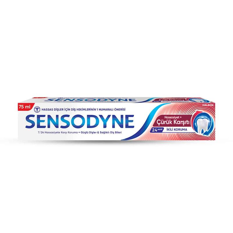 خمیر دندان سنسوداین SENSODYNE مدل ÇÜRÜK KARSITI IKILI KORUMA حجم 75 میل
