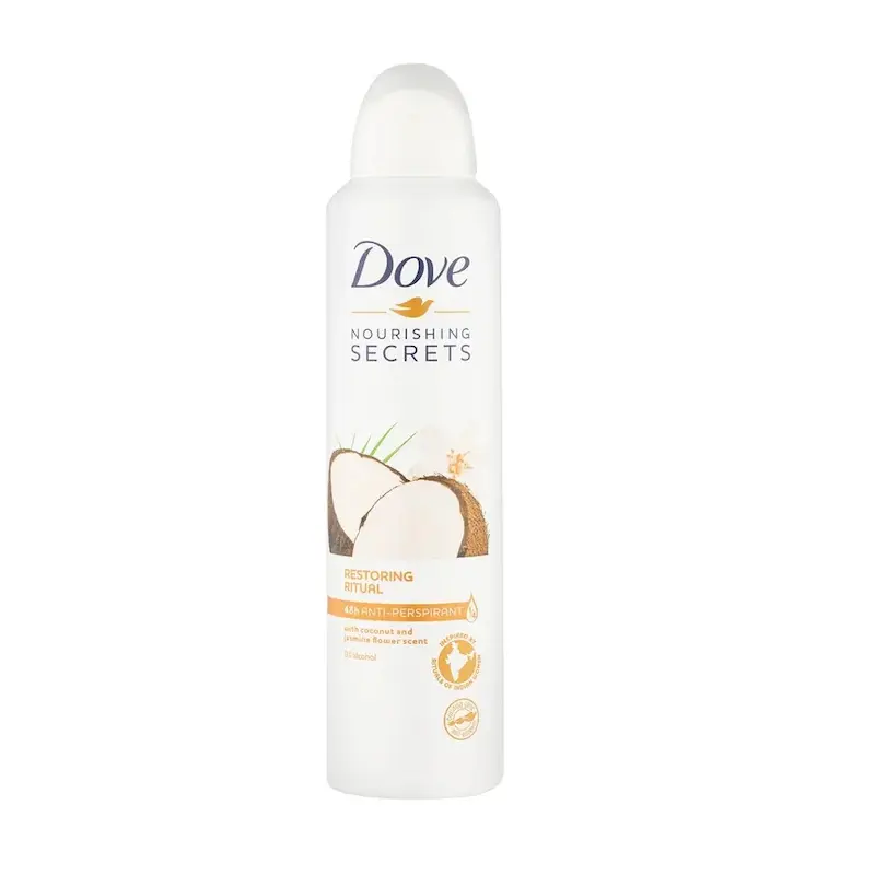  اسپری دئودورانت داو Dove زنانه مدل NOURISHING SECRETS رایحه نارگیل حجم 250 میل