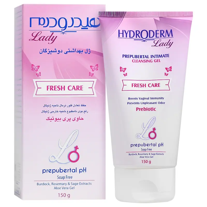 ژل بهداشتی دوشیزگان هیدرودرم مدل Fresh care حجم ۱۵۰ میل