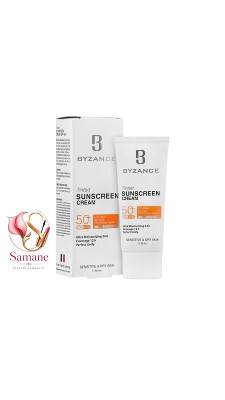 ضدآفتاب رنگی بیزانس (Byzance) مدل Tinted Cream – شماره ۴۰ (Bronze) مناسب پوست مختلط حجم ۴۰ میل