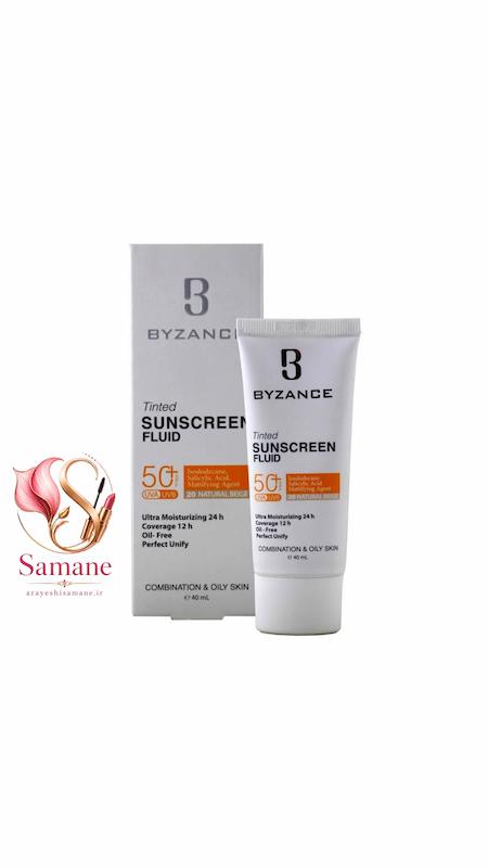ضدآفتاب فلوئید بیزانس Byzance شماره ۲۰ (Natural Beige) مناسب پوست چرب حجم ۴۰ میل