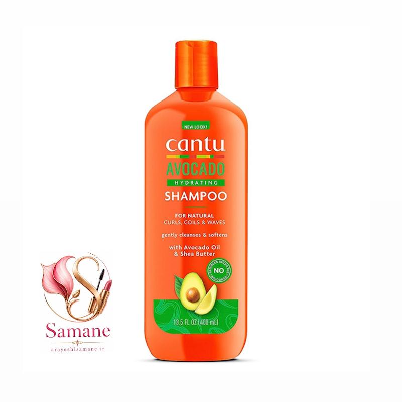 شامپو مو تقویت کننده و آبرسان آووکادو cantu کنتو مناسب موهای فر و مجعد Avocado Hydrating Shampoo حجم ۴۰۰میل اورجینال