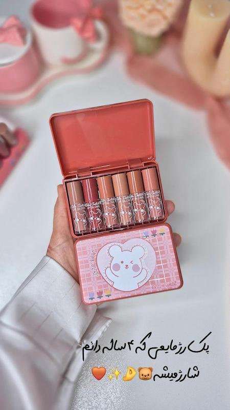 پک رژ مایع ۶ تایی خرسی