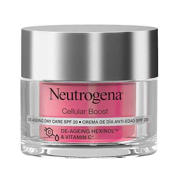 کرم روز ضد چروک نیتروژنا Neutrogena مدل سلولار بوست Cellular Boost دارای SPF20 حجم 50 میل | حاوی ویتامین  C