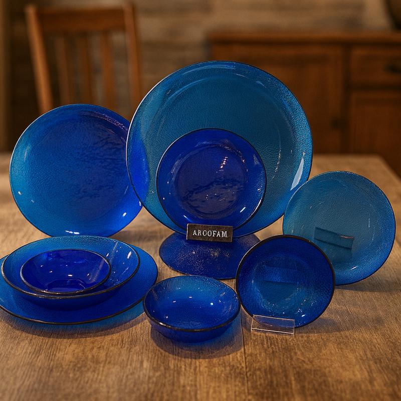 سرویس 6 نفره 25 پارچه مشجر مدل برفی آبی - Snow Blue