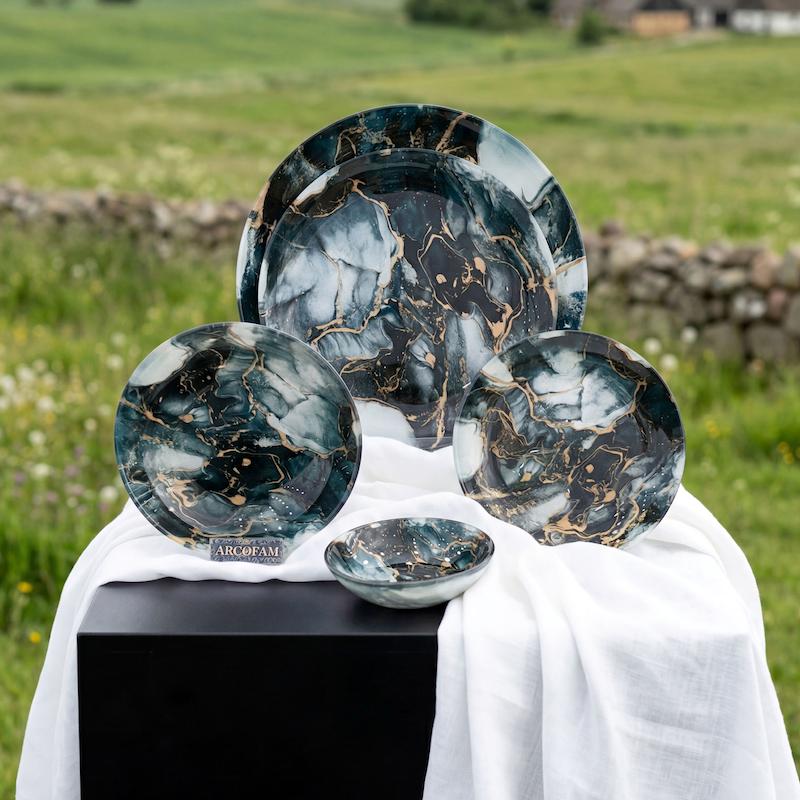 سرویس 6 نفره 25 پارچه مدل مورانو سبز (Green Murano)