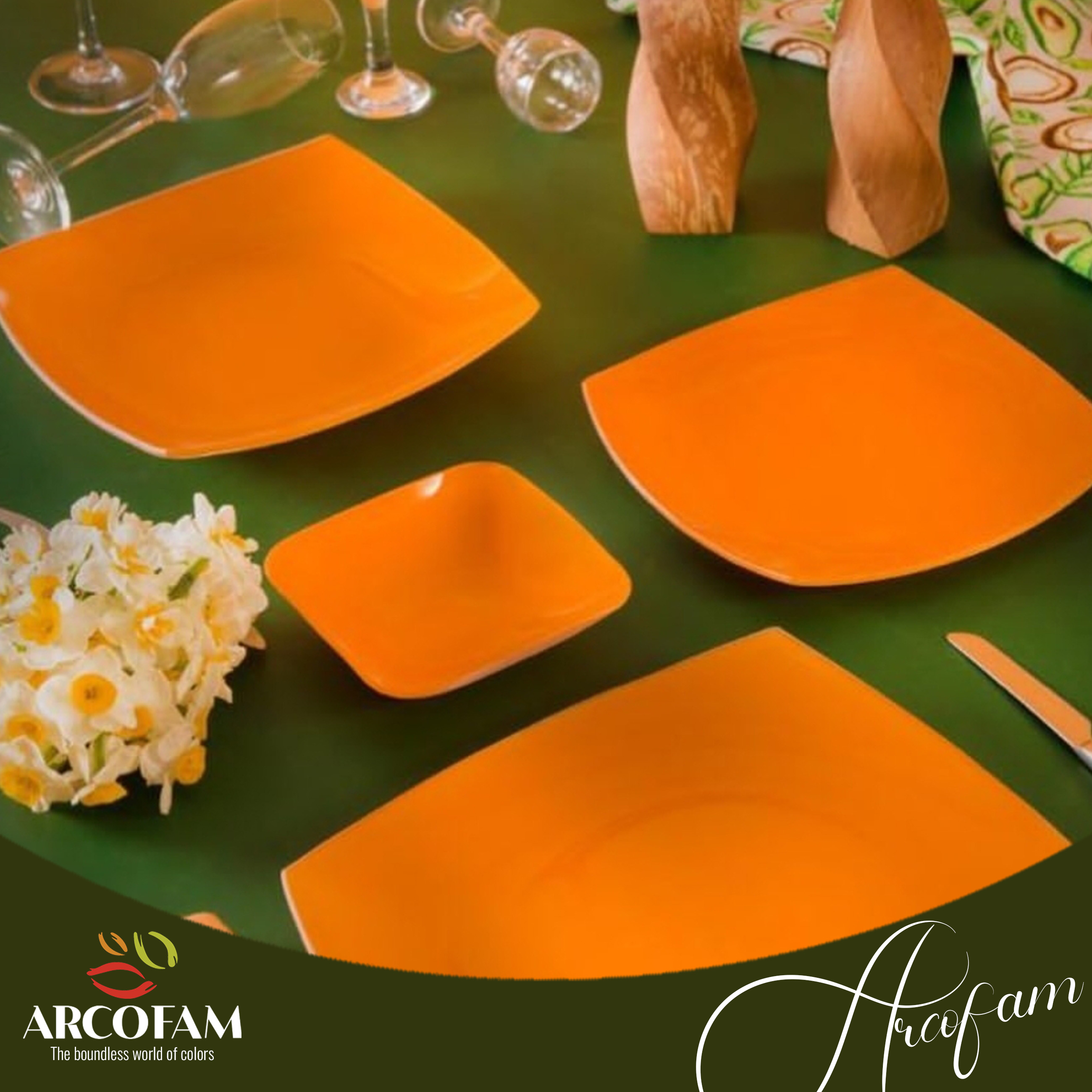 سرویس 6 نفره 25 پارچه رنگ نارنجی کویین (Orange Queen)