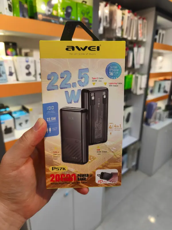 پاوربانک 20000 اوی Awei P57K توان 22.5 وات